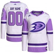 Maillot Hockey Anaheim Ducks Personnalise Fights Cancer Authentique Blanc Volet