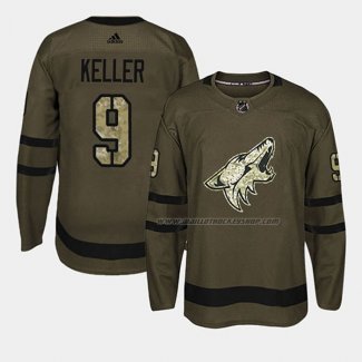 Maillot Hockey Arizona Coyotes Clayton Keller 2018 Salute To Service Vert Militar