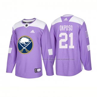 Maillot Hockey Buffalo Sabres Kyle Okposo Authentique 2018 Fights Cancer Volet