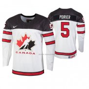 Maillot Hockey Canada Jeremie Poirier 2019 Hlinka Gretzky Cup Blanc