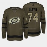 Maillot Hockey Carolina Hurricanes Jaccob Slavin 2018 Salute To Service Vert Militar