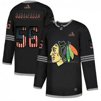 Maillot Hockey Chicago Blackhawks Erik Gustafsson 2020 USA Flag Noir