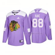 Maillot Hockey Chicago Blackhawks Patrick Kane Authentique 2018 Fights Cancer Volet