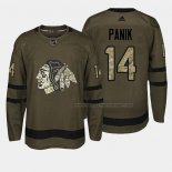 Maillot Hockey Chicago Blackhawks Richard Panik 2018 Salute To Service Vert Militar