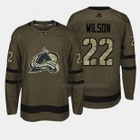 Maillot Hockey Colorado Avalanche Colin Wilson 2018 Salute To Service Vert Militar