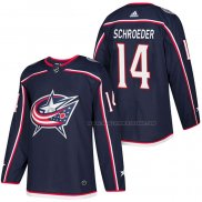 Maillot Hockey Columbus Blue Jackets Jordan Schroeder Authentique Domicile 2018 Bleu