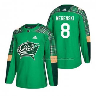 Maillot Hockey Columbus Blue Jackets Zach Werenski 2018 Dia de San Patricio Vert