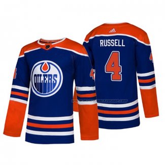 Maillot Hockey Edmonton Oilers Kris Russell Alterner Authentique Bleu