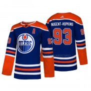 Maillot Hockey Edmonton Oilers Ryan Nugent Hopkins Alterner Authentique Bleu