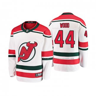 Maillot Hockey Enfant New Jersey Devils Miles Wood Alterner Breakaway Blanc