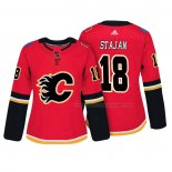 Maillot Hockey Femme Calgary Flames Matt Stajan Authentique Joueur Rouge