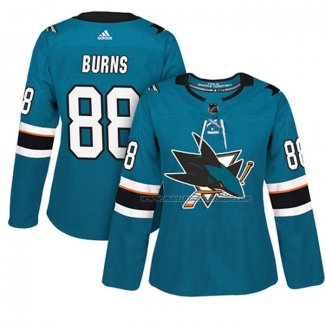 Maillot Hockey Femme San Jose Sharks Brent Burns Authentique Joueur Vert