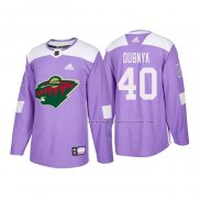 Maillot Hockey Minnesota Wild Devan Dubnyk Authentique 2018 Fights Cancer Volet