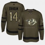 Maillot Hockey Nashville Predators Mattias Ekholm 2018 Salute To Service Vert Militar