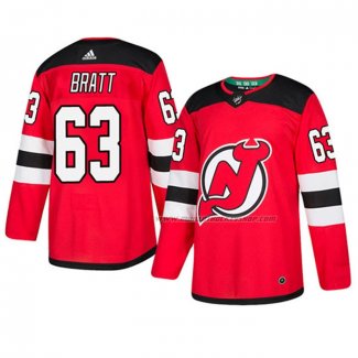 Maillot Hockey New Jersey Devils Jesper Bratt Authentique Domicile Rouge