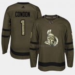 Maillot Hockey Ottawa Senators Mike Condon 2018 Salute To Service Vert Militar