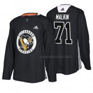 Maillot Hockey Pittsburgh Penguins Evgeni Malkin New Season Practice Noir