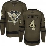 Maillot Hockey Pittsburgh Penguins Justin Schultz 2018 Salute To Service Vert Militar