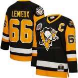 Maillot Hockey Pittsburgh Penguins Mario Lemieux Mitchell & Ness Big & Tall 1991 Blue Line Noir