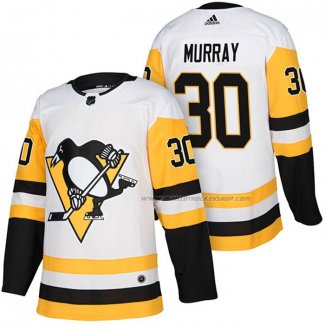 Maillot Hockey Pittsburgh Penguins Matt Murray Authentique Exterieur 2018 Blanc