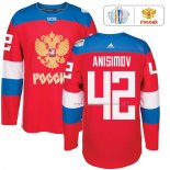 Maillot Hockey Rusia Artem Anisimov Premier 2016 World Cup Rouge