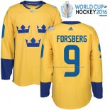 Maillot Hockey Suecia Filip Forsberg Premier 2016 World Cup Jaune