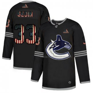 Maillot Hockey Vancouver Canucks Henrik Sedin 2020 USA Flag Noir2