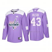 Maillot Hockey Washington Capitals Tom Wilson Authentique 2018 Fights Cancer Volet