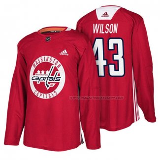 Maillot Hockey Washington Capitals Tom Wilson New Season Practice Rouge