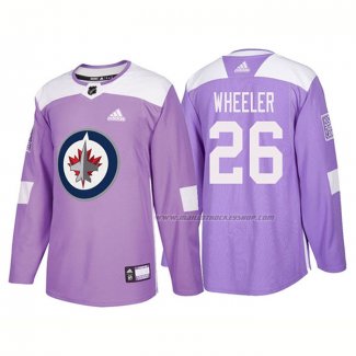 Maillot Hockey Winnipeg Jets Blake Wheeler Authentique 2018 Fights Cancer Volet