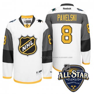 Maillot Hockey 2016 All Star San Jose Sharks Joe Pavelski Blanc