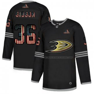 Maillot Hockey Anaheim Ducks John Gibson 2020 USA Flag Noir