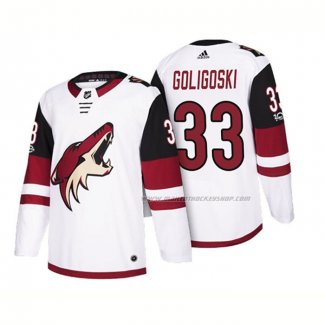 Maillot Hockey Arizona Coyotes Alex Goligoski 2018 Season Centennial Patch Team Road Blanc