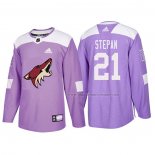 Maillot Hockey Arizona Coyotes Derek Stepan 2018 Fights Cancer Volet