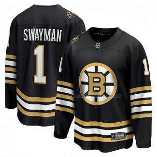 Maillot Hockey Boston Bruins Jeremy Swayman 100th Anniversaire Premier Breakaway Noir