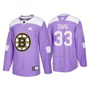 Maillot Hockey Boston Bruins Zdeno Chara Authentique 2018 Fights Cancer Volet