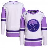 Maillot Hockey Buffalo Sabres Fights Cancer Authentique Blank Practice Blanc Volet