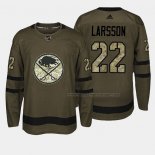 Maillot Hockey Buffalo Sabres Johan Larsson 2018 Salute To Service Vert Militar