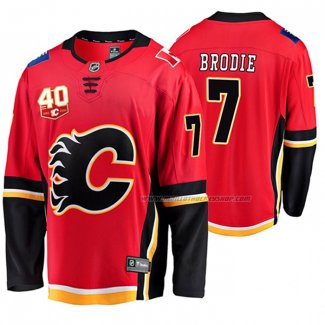 Maillot Hockey Calgary Flames T. J. Brodie 40th Anniversaire Domicile Breakaway Rouge