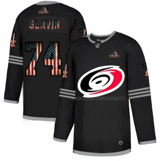 Maillot Hockey Carolina Hurricanes Jaccob Slavin 2020 USA Flag Noir