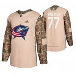 Maillot Hockey Columbus Blue Jackets Josh Anderson Veterans Day Camouflage