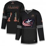 Maillot Hockey Columbus Blue Jackets Nick Foligno 2020 USA Flag Noir