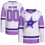 Maillot Hockey Dallas Stars Personnalise Fights Cancer Authentique Blanc Volet