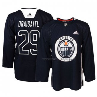 Maillot Hockey Edmonton Oilers Leon Draisaitl New Season Practice Bleu