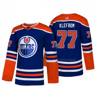 Maillot Hockey Edmonton Oilers Oscar Klefbom Alterner Authentique Bleu