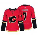 Maillot Hockey Femme Calgary Flames Tj Brodie Authentique Joueur Rouge