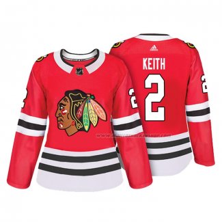 Maillot Hockey Femme Chicago Blackhawks Duncan Keith Authentique Joueur Rouge