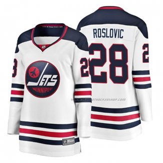 Maillot Hockey Femme Winnipeg Jets Jack Roslovic Heritage Breakaway Blanc