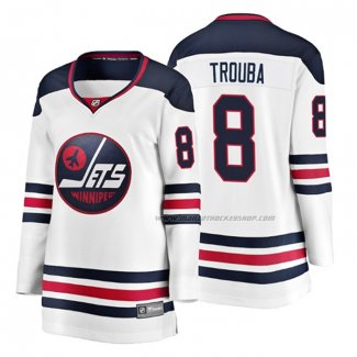 Maillot Hockey Femme Winnipeg Jets Jacob Trouba Heritage Breakaway Blanc