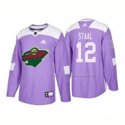 Maillot Hockey Minnesota Wild Eric Staal Authentique 2018 Fights Cancer Volet